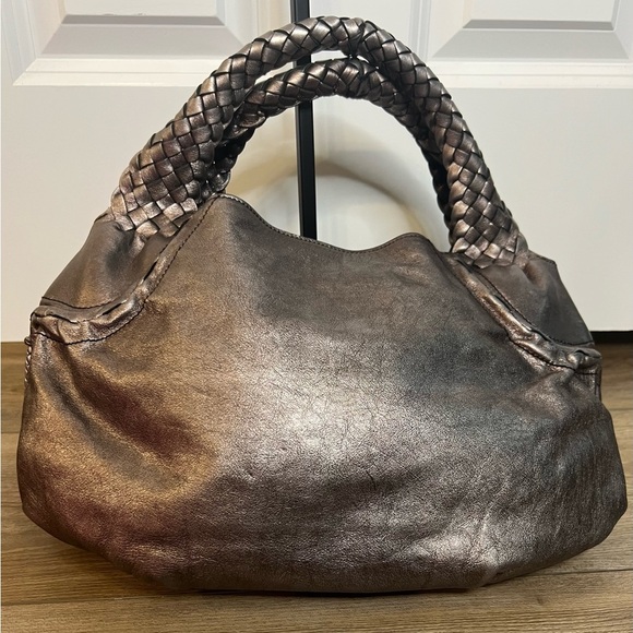 Salvatore Ferragamo Metallic Gancini Leather Hobo Hand Bag - EUC - Picture 2 of 11